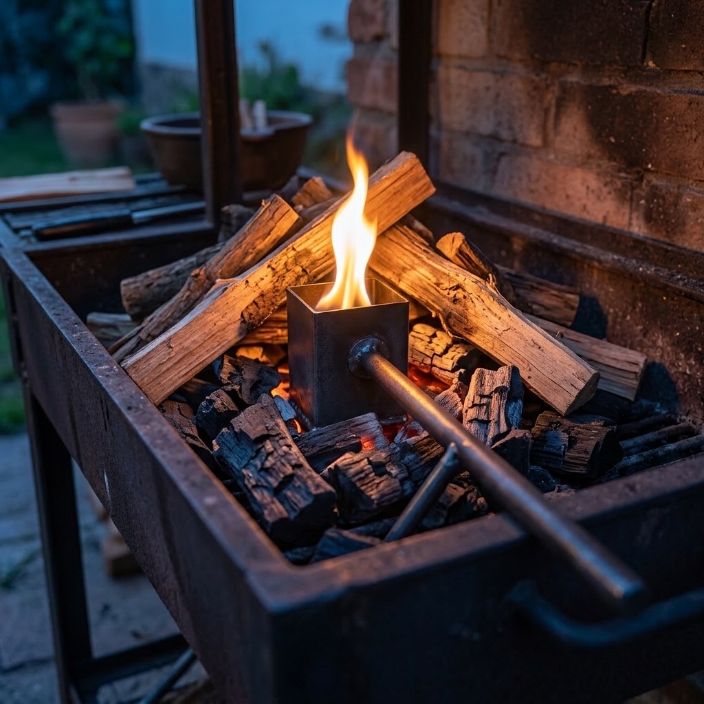 Asado en parrillero con Fuego Fácil